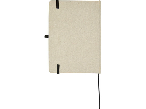 Блокнот в твердом переплете Tutico из органического хлопка, натуральный/черный - рис 3.