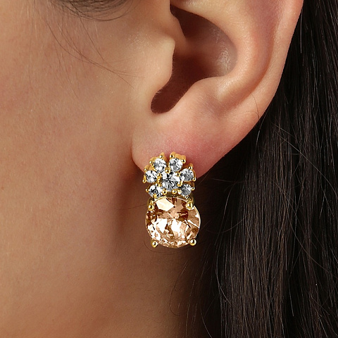 Серьги BECKIA SG GOLDEN / CRYSTAL Dyrberg Kern 460068 - рис 2.