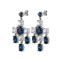 Серьги LEONORA SS ROYAL BLUE / CRYSTAL Dyrberg Kern *430124