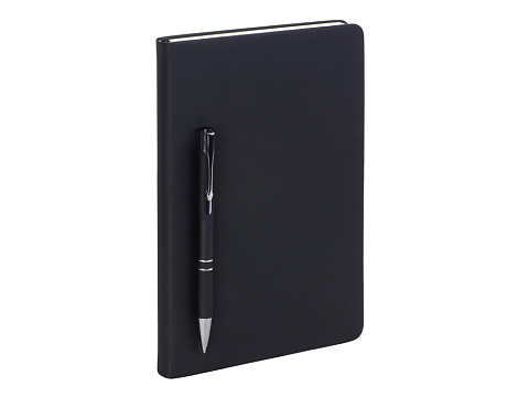 Подарочный набор с блокнотом С3, металлической ручкой и кружкой, черный - рис 4.