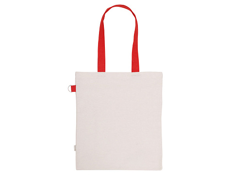 Сумка для покупок Тема из переработанных материалов с наружным цветным карманом, красный - рис 5.