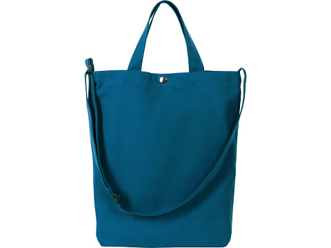 Сумка Helfer из хлопка на кнопке с регулирующейся лямкой, индиго - рис 3.