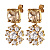 Серьги POPPY SG GOLDEN / CRYSTAL Dyrberg Kern 470118 - миниатюра - рис 2.