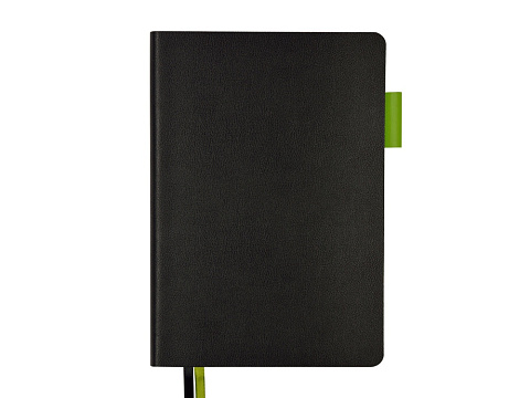 Ежедневник А5 датированный Boston 2027, черный с салатовым обрезом - рис 2.