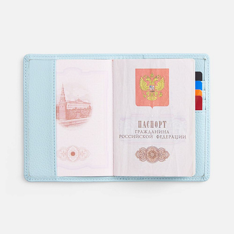 Обложка для паспорта Unison, голубая - рис 7.