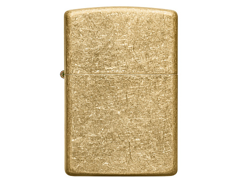 Зажигалка ZIPPO Classic с покрытием Tumbled Brass, латунь/сталь, золотистая, матовая, 38x13x57 мм - рис 3.