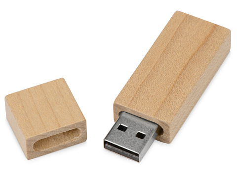 Флеш-карта USB 2.0 16 Gb «Woody» с магнитным колпачком, натуральный - рис 2.