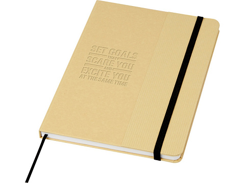 Nelida блокнот формата А5 в твердой обложке из переработанного картона - сплошной черный - рис 4.