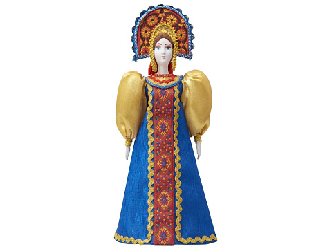 Подарочный набор: кукла фарфоровая, чай Малина с мятой, синий - рис 12.