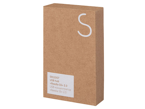 USB хаб с подсветкой лого Reedia S5, 3*USB, 1*Type C, бамбук, черный - рис 10.