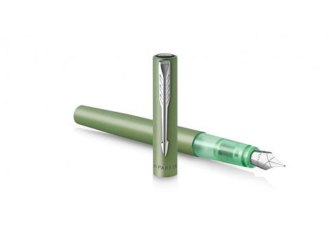 Перьевая ручка Parker Vector XL Green CT, цвет чернил blue, перо: F, в подарочной упаковке. - рис 3.