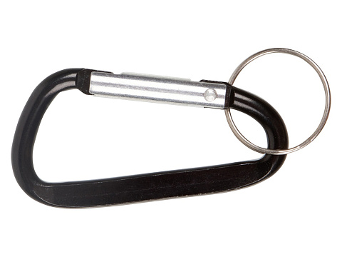 Брелок-карабин из переработанного алюминия Alumina, черный - рис 2.